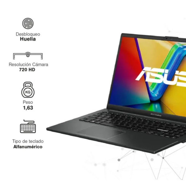 Computador Portátil ASUS Vivobook Go 15.6" Pulgadas E1504FA - AMD Ryzen 5 - RAM 16GB - Disco SSD 1 TB - Negro - Imagen 4