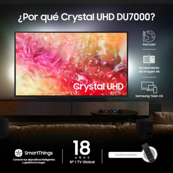 TV SAMSUNG 55" Pulgadas 139.7 cm 55DU7000 4K-UHD LED Crystal Smart TV - Imagen 3